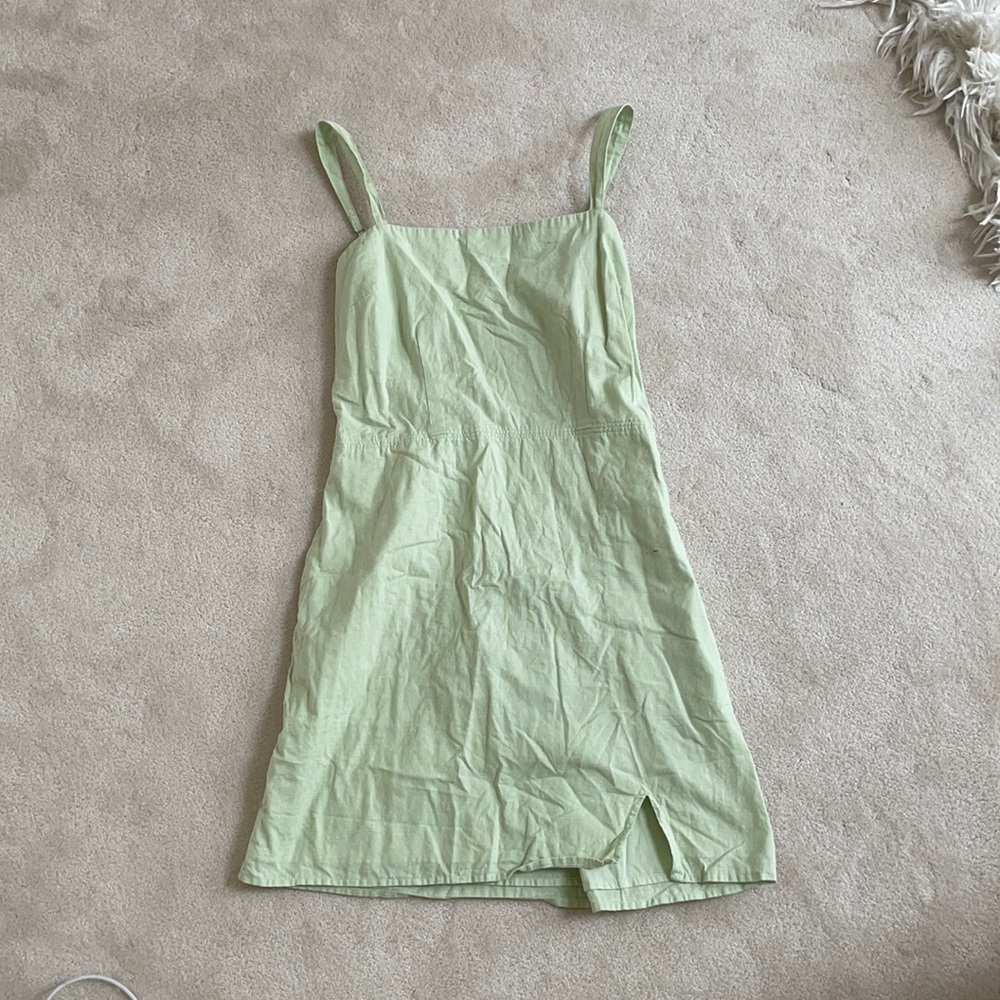 A&F mint green linen dress